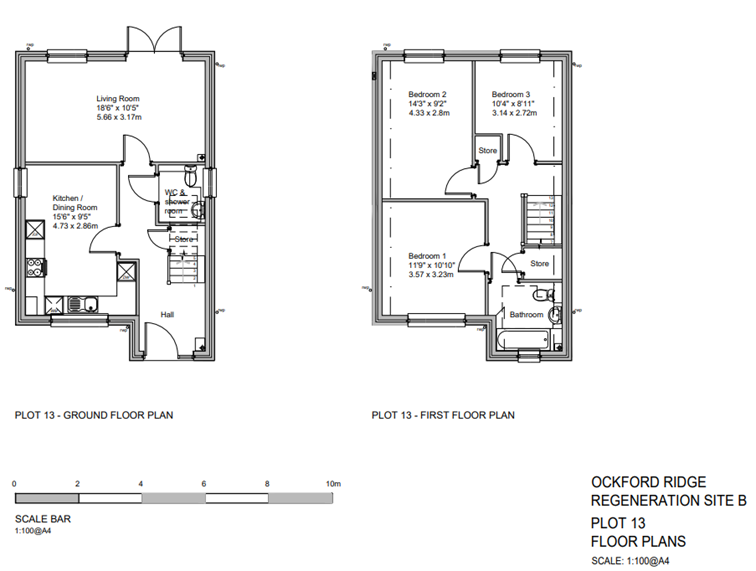 Floorplan for 3 bedroom house at Laurel Close